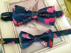 Bowties Men's, Navy Bow Tie, Blue Floral Wedding, Wedding Tuxedo, Jewel Tone Wedding, Custom Bows, Bow Tie Set, Senior Prom, Bright Patterns