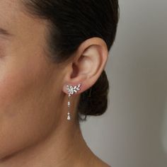 These stunning leaf drop earrings from Diamonds by G.St are the epitome of elegance, made in 14k white gold featuring round brilliant diamonds throughout, these are an ideal choice for your wedding day or special occassion. • 14k white gold • 0.57tcw round brilliant diamonds (G-H color, SI clarity) • Drop: 1.30", Width: 0.5" Diamond Drop Earrings For Wedding, Wedding Diamond Dangle Earrings, Wedding Drop Diamond Earrings, Elegant White Bridal Earrings With Single Cut Diamonds, Wedding Diamond Drop Earrings, Elegant Diamond Earrings For Wedding, Timeless Brilliant Cut Bridal Earrings For Wedding, Elegant Platinum Drop Bridal Earrings, Elegant Platinum Bridal Drop Earrings