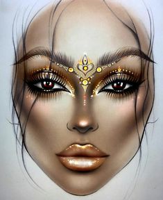 Makeup Artist Illustration, Illustration Eyes, Illustration Face, Fantasy Make-up, Egyptian Makeup