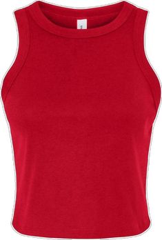 Sporty Red Crop Top For Spring, Red Sporty Crop Top For Spring, Sporty Red Crop Top, Red Sporty Crop Top, Basic Red Cotton Crop Top, Basic Red Tank Top For Summer, Solid Tank Tops, Solid Red, Ribbed Neckline