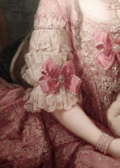 a painting of a woman in a pink dress