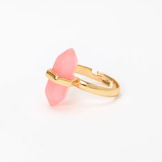 Stay rooted in this stone ring. This gold-tone ring features a pink faux mystical gem wrapped in a geometric-shaped setting. Adjustable fit allows you to wear it on whichever finger you choose. Finish: Gold-tone Adjustable fit Material: Metal - Claire's Pink Mystical Gem Adjustable Ring Fashionable Jewelry, Pink Ring, Jewelry And Accessories, Metal Style, Adjustable Ring, Stone Ring, Adjustable Rings, The Pink, Stone Rings