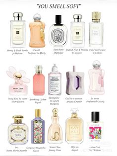 #perfume #perfumeaddict Soft Summer Perfume, Perfume Categories, Perfume Collection Aesthetic, Soft Perfume, Perfume Hacks, Collection Perfume, Seductive Perfume, Fragrance Lab, Clean Perfume