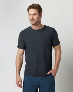 The Strato Tech Tee is the softest piece of workout apparel on the planet, doubling as your go-to t-shirt. With next-level comfort, our softest performance knit is moisture wicking. | Vuori Strato Tech T-Shirt / Tee | Charcoal Heather | XS Vuori makes premium performance apparel inspired by the active Coastal California lifestyle; an integration of fitness, surf, sport, and art. Breaking down the boundaries of traditional activewear, we are a new perspective on performance apparel. Versatile Crew Neck Sports T-shirt, Soft-washed Relaxed Fit T-shirt For Athleisure, Gray Go-dry T-shirt For Workout, Functional Gray T-shirt With Go-dry Technology, Functional Gray Go-dry T-shirt, Gray Relaxed Fit Short Sleeve Activewear, Gray Relaxed Fit Activewear With Go-dry Technology, Black Crew Neck Activewear For Everyday, Gray Relaxed Fit Moisture-wicking T-shirt