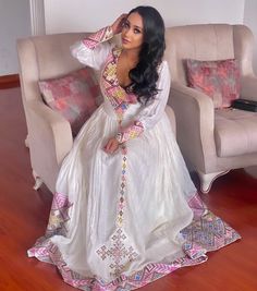 Gorgeous Pink Pattern Habesha Kemis Modern Habesha Dress, Eritrean Clothing, Ethiopian Dresses, Eritrean Dress, Ethiopian Clothing, Habesha Dress, Ethiopian Traditional Dress, Ethiopian Dress, Habesha Kemis