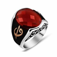 Classy Gentle Onyx Men Ring With Coat Of Arms | Boutique Ottoman Exclusive Luxury Red Oval Rings, Red Oval Jewelry With Polished Finish, Luxury Red Round Signet Ring, Luxury Red Rings With Stone Setting, Luxury Red Oval Signet Ring, Red Garnet Signet Ring For Anniversary, Red Oval Crystal Ring Fine Jewelry, Red Garnet Rings With Polished Finish, Red Oval Sterling Silver Crystal Ring