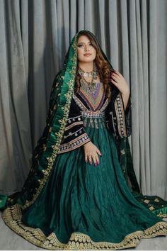 Afghani Clothes Green Colour For Girls #masafashion #afghanfashion #afghanclothes #afghanidresses #uk #usa #canada #onlineshopping Clothes Green