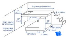 the diagram shows how to measure an area with different heights and widths for each piece of furniture