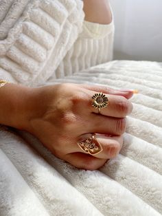 Featuring a hollow design and made from hypoallergenic and tarnish-free materials, the Iris Ring brings a touch of femininity and romance to any look. Its unique design is a modern take on classic jewelry designs, offering a timeless look. Size 7 only! Elegant Rose Gold Metal Midi Rings, Elegant Rose Gold Midi Rings, Elegant Everyday Metal Rings, Hypoallergenic Gold Plated Promise Ring, Dainty Rose Gold Metal Rings, Elegant Hypoallergenic Rings For Everyday, Elegant Metal Midi Rings For Everyday, Elegant Everyday Metal Midi Rings, Delicate Gold Plated Open Ring