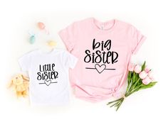 "Big Sis Shirt, Lil Sis Shirt, Sis Shirt, Shirt for Sisters, Big Sister Shirt, Sister Shirt, Sibling Shirt, Sister Gift --- How To Order --- 1) Please make sure to check all photos in the listing 2) Choose your T-shirt color and size 3) Enter your Text/Design Color In The Personalization Box 4) Click add to cart. You can go back and follow the same steps to add more items in your cart 5) Click \"Proceed to check out\" 6) Add your shipping address and choose your shipping method 7) You can write Spring Cotton Shirt With Funny Text, Spring Cotton Shirt With Name Print, Cotton Short Sleeve Shirt With Name Print, Cotton Slogan Shirt, Cotton Short Sleeve Shirt With Funny Text, Basic Cotton Shirt With Funny Text, Cotton Long Sleeve Shirt With Funny Text, Best Big Sister Shirt, Long Sleeve Cotton Shirt With Funny Text