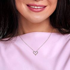 Heart Shaped Diamond Necklace, Heart Shaped Diamond, Gold Heart, Heart Of Gold, Round Cut Diamond, Round Cut, Diamond Necklace, Heart Shapes, Diamonds