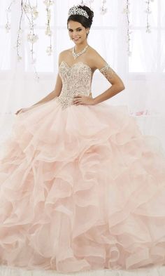 Quinceanera Collection - 26911 Beaded Strapless Ruffled Ballgown – Couture Candy Quinceanera Collection, Beautiful Ball Gowns, Corset Dresses, Couture Candy, Corset Lace, Beaded Bodice, Dresses Lace, Pageant Dresses, Ball Gown Dresses