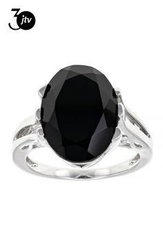 10.50ct Oval Black Spinel Rhodium Over Sterling Silver Solitaire Ring. Measures Approximately 0.54"L x 0.63"W. Not sizeable. Black Spinel, Solitaire Ring, Sterling Silver Ring, Silver Ring, Sterling Silver Rings, Silver Rings, Sterling Silver, Ring, 10 Things