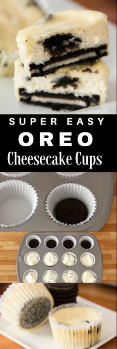 an oreo cheesecake cup is cut in half and ready to be eaten