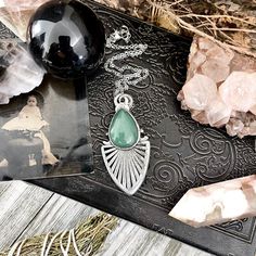 Moss & Moon Collection - Green Aventurine Crystal Necklace set in Fine Silver / / Alternative Witchy Pendent Boho Electroformed Jewelry Rhodium Jewelry, Handmade Crystal Necklace, Displaying Crystals, Green Aventurine Crystal, Gothic Looks, Aventurine Crystal, Crystal Statement Necklace, Electroformed Jewelry, Moon Collection