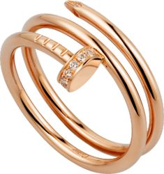 Luxury Cartier Rose Gold Diamond Ring, Cartier Rose Gold Wedding Ring, Luxury Cartier Rose Gold Ring, Elegant Cartier Rose Gold Rings, Formal Cartier Rings With Pave Setting, Cartier Rings With Pave Setting For Formal Occasions, Cartier Rings In Yellow Gold With Pave Setting, Luxury Rose Gold Diamond Ring With Polished Finish, Cartier Single Cut Diamond Ring