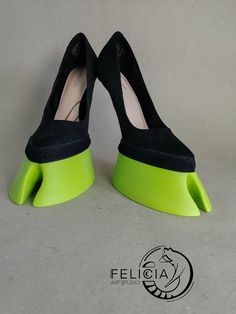 ◼ hoof shoes This listing is for Hoof Boots. ◼hoof color: GREEN LIME <----- Possibility of making different colors - if you want a different color, write the desired color in the note to the seller. ◼ available shoe sizes: 39 EU / 7.5 US / 5.5 UK foot length 24.5 - 25 cm the length of the insert, 6.5 cm insole width ◼ Possibility to buy shoes in 3 options: 1) hoof shoes without leggings 2) hoof shoes with black leggings 3) hoof shoes with black leggings and an elastic band stiffening the ankle j Hoof Shoes Cosplay, Hoof Boots, Hoof Shoes, Hoof Heels, Funny Shoes, Elf Shoes, Animal Shoes, Velcro Tape, Ugly Shoes