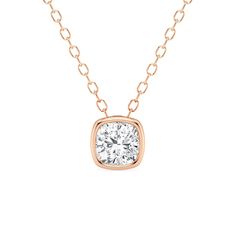 The soft edges of this cushion cut moissanite are held tightly in a bezel setting. Meant to be worn every day, feel free to wear this with jeans or your favorite dress. Perfect for both casual and formal occasions. Bezel Set Necklace, Cushion Cut Moissanite, Soft Edges, Solitaire Setting, Moissanite Necklace, Solitaire Pendant Necklace, Stone Setting, Platinum Metal, Solitaire Pendant