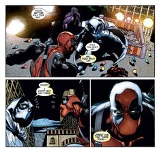 a comic strip with deadpool and wolverine