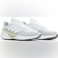 Adidas Wmns Summervent Spikeless Golf 'White Almost Lime' Size 7 Functional White Golf Sneakers, Casual White Golf Shoes For Sports, Casual White Golf Shoes, White Sporty Sneakers For Golf, Full Service, Color White, Golf, Size 7, Fast Delivery