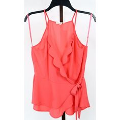 ...Womens Coral Size L Meaurements: Length: 24" Chest: 36" Fabric Content: 95% Polyester/5% Spandex. Hand Wash. Condition: New With Tags Brand: Monteau Size Type: Regular Size: L Type: Blouse Style: Wrap Color: Coral Material: Polyester Blend Fit: Regular Department: Women Pattern: Solid Neckline: V-Neck Sleeve Length: Sleeveless Garment Care: Hand Wash Only Closure: Pullover Country/Region Of Manufacture: Vietnam Spring Sleeveless Camisole With Ruffles, Spring Sleeveless Ruffled Camisole, Sleeveless Ruffled Camisole For Brunch, Feminine Sleeveless Camisole With Ruffles, Feminine Sleeveless Ruffled Camisole, Feminine Ruffled Sleeveless Camisole, Sleeveless Summer Brunch Blouse, Sleeveless Summer Blouse For Brunch, Sleeveless Ruffled Tops For Brunch