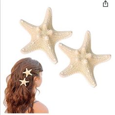 Brand New! From Amazon. Star Hair Pins, Beach Hair Accessories, Starfish Hair Clip, Mermaid Halloween Costumes, Mermaid Accessories, Resin Beach, Mermaid Halloween, Trendy Halloween Costumes, Pretty Beach