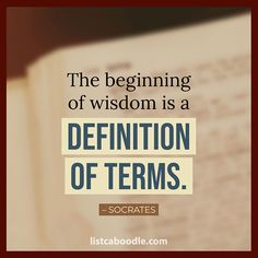 the beginning of wisdom is a definition of items