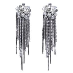 Fashion Earrings- New Fashion Personality Glass Stones Ear Cuff Tassel Earrings for Women Rhinestone Ear Cuff Wrap Stud Clip EarringModel Number:1005001952142218 Rhinestone Ear Cuff, Diamond Earrings For Women, Long Tassel Earrings, Tassel Drop Earrings, Sparkle Jewelry, Tassel Jewelry, Long Drop Earrings, Long Dangle Earrings, Rhinestone Heart