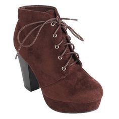 Chunky Heel Lace Up Ankle Booties Shaft Measures Approximately 3.25” From Arch Platform Measures Approximately 1” Fall/Winter Essential Booties For Your Closet: This Perfect Bootie Pairs Effortlessly With Your Casual, Everyday Outfits, Making It A Must Have For Your Wardrobe! Chunky Heel Lace Up Ankle Booties Burgundy Platform Boots For Fall, Brown Ankle-high Winter Heels, Fall Brown Booties With Block Heel, Brown Lace-up Boots For Fall Party, Chic Brown Lace-up Winter Boots, Fall Brown Lace-up Party Boots, Fall Party Brown Lace-up Boots, Chic Brown Winter Platform Boots, Brown Block Heel Winter Heels