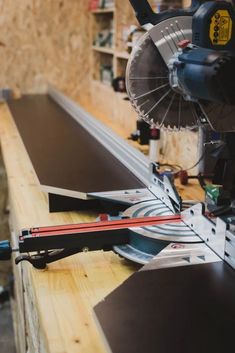 a table with some tools on top of it