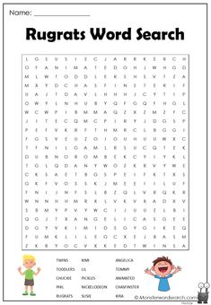 the word search page for rugrats word search