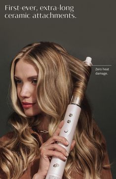 What it is: A styling system designed with high-performance heat and ceramic attachments for bouncy blowouts and lasting curls with nothing but air.What it does: Powered by T3 Aire 360 Technology, superior airflow wraps hair effortlessly to style blowout curls with zero heat damage* and extralong ceramic curling attachments harness high-performance heat to deliver long-lasting results. The custom-designed oval brush features SmoothGrip bristles and a ceramic surface for pro-level smoothing and s Hair Commercial, Curling Techniques, Blowout Curls, Hair Dryer Accessories, Lasting Curls, Hair Diffuser, Barrel Curling Iron, Blow Dry Brush, Oval Brush