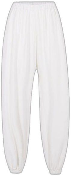 White Cotton Tapered Leg Harem Pants, White Harem Pants For Loungewear, White Stretch Harem Trousers, White Cotton Ankle-length Harem Pants, White Cotton Straight Leg Harem Pants, Boho Hippie Pants, Silver Jumpsuits, Cotton Harem Pants, Relaxed Pants