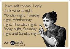 an image of a man holding a knife and pointing to the right with text that reads i have self control, i only drink wine at night