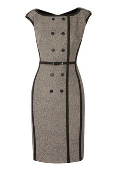 Karen Millen Office Wear Outfit, Retro Mode, Cashmere Turtleneck, Animal Print Dresses, Work Wardrobe, Wool Dress