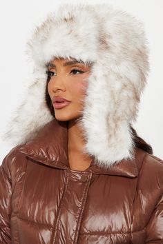 Available In White/combo. Trapper Hat Oversized Faux Fur Material Imported | Frosty Nights Trapper Hat in White by Fashion Nova Faux Fur Hat Outfit, Fur Hat Outfit, Fur Hats, Faux Fur Material, Faux Fur Hat, Trapper Hat, Fits Inspo, Trapper Hats, Fur Hat