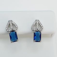 "925 Sterling Silver Cubic Zirconia Earrings, U19254817 Metal: 925 Sterling Silver Stone: Zircon Gift For Birthday, Mother's Day, Valentine Day, Christmas, Wedding, Engagement, Anniversary, Etc. Jewelry Is Made Of 925 Sterling Silver With High Quality Cz Thank You For Shopping With Us." Classic Cubic Zirconia Earrings Stamped 925, Classic Sapphire-colored Cubic Zirconia Diamond Earrings, Sterling Silver Earrings With Sapphire And Diamond Accents, Sterling Silver Sapphire Earrings With Diamond Accents, Sapphire Earrings With Diamond Accents In Sterling Silver, Blue Sterling Silver Earrings With Pave Setting, Blue Cubic Zirconia Earrings With Pave Setting, Classic Sapphire Diamond Earrings In Sterling Silver, Classic Sapphire Sterling Silver Diamond Earrings