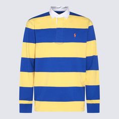 _, 100% Cotton Long Sleeve Blue Polo Shirt For Spring, Blue Long Sleeve Polo Shirt For Spring, Classic Long Sleeve Polo Shirt For Spring, Yellow Long Sleeve Cotton Polo Shirt, Blue Long Sleeve Cotton Polo Shirt, Rugby Vintage, Designer Ralph Lauren, Ralph Lauren Logo, Cotton Polo Shirt