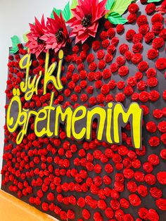 a red and black sign with flowers on it that says, stay kil o'ornamemi