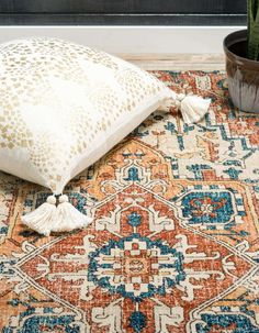 Beige 10' x 13' Dahlia Rug | Rugs.com Stockholm Rug, Colorful Boho Rugs, Aqua Rug, Boho Rugs, Shed Colours, Living Room Orange, Oval Rugs, Vintage Traditional, Square Rug