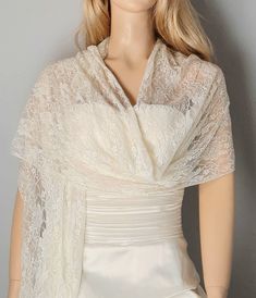 "-Ivory Lace Wedding Shawl, Bridal Wrap, Bridal Wedding Scarf, Lace Bridesmaid Shawl,Evening shawl and wrap,Party Dress Cover up-SF007 -- Ivory Leaves lace shawl is perfect for brides and bridesmaids. this shawl is elegant and light weight cover up . Color: Ivory, White,Grey Made in U.S.A. and Handmade **Measurement** Approximately 72\"Long x 16-18 \" wide" Evening Shawls And Wraps, Bridal Flip Flops, Scarf Lace, Beach Wedding Shoes, Wedding Scarf, Bridesmaid Shawl, Evening Shawls, Bridal Applique, Lace Bridesmaids