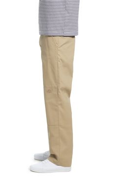 Double-knee construction gives these good-looking twill pants an extra-long life as workday essentials. Style Name:Dickies Flat Front Twill Pants. Style Number: 6196861. Classic Everyday Work Trousers, Twill Tapered Leg Workwear Bottoms, Twill Pants With Welt Pockets For Workwear, Twill Pants With Pockets For Work, Relaxed Fit Work Pants With Standard Cut Leg, Work Pants With Hip Pockets For Workwear, Twill Pants For Workwear, Standard Cut Work Pants With Hip Pockets For Workwear, Spring Full Length Work Pants With Hip Pockets