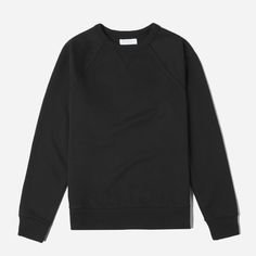 Where classic meets comfort. This staple sweatshirt has raglan sleeves and is made in durable tightly spun 12 oz french terry cotton with a dry hand that will soften with wear. It's made to last the long haul and look good doing it. Women's Unisex French Terry Crew Neck Sweater by Everlane in Washed Black Oversized Sweatshirt For Workwear, Modern Crew Neck Sweater For Everyday, Classic Black Sweatshirt For Work, Crew Neck Cotton Sweatshirt, Essential Relaxed Fit Sweatshirt For Fall, Classic Relaxed Fit Sweatshirt, Classic Crew Neck Tops For Work, Classic Relaxed Fit Sweatshirt For Everyday, Modern Sweatshirt For Fall