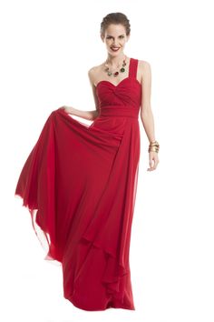 4CL03221 Cocktail Largo $1,899.00 One Shoulder Formal Dress, Formal Dresses, Red, Dresses