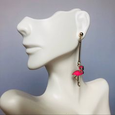 Drop Stud Pink Flamingo Earrings. Nwot. Fun, Tropical, Funky, Bold And Adorable. 2inch Long .5 Inch Wide. Egyptian Earrings, Pink Statement Earrings, Shoulder Duster Earrings, Flamingo Earrings, Rectangle Earrings, Open Hoop Earrings, Bride Earrings, Butterfly Earrings Stud, Sparkly Earrings