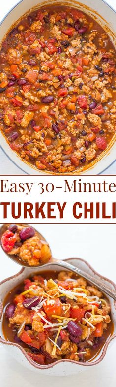 this easy 30 minute turkey chili is the perfect meal to make for dinner