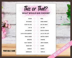 this or that? what would she choose printable game for valentine's day