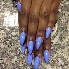 Periwinkle And Black Nails, Purple Blue Nail Color, Periwinkle And Gold Nails, Periwinkle Nail Designs, Violet Blue Nails, Baby Blue And Purple Nails, Blueish Purple Nails, Bluish Purple Nails, Periwinkle Nails Acrylic