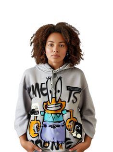 Experience Guernika's unique style with this hand-painted What's Going On hoodie. Crafted with 100% cotton, each hoodie features unique patch design that changes with each piece. Recommended to size up as the hoodies start at Large. Special care required- please hand wash or dry clean only. Fall Hoodie With Graffiti Print, Oversized Hooded Hoodie With Graffiti Print, Oversized Graffiti Print Hoodie For Fall, Oversized Graffiti Print Hoodie, Trendy Hooded Sweatshirt With Graffiti Print, Trendy Graffiti Print Hoodie Sweatshirt, Casual Oversized Hoodie With Graffiti Print, Trendy Hooded Hoodie With Graffiti Print, Time Is Money