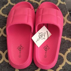 This Is A Nwt Pair Of Hot Pink Sole Mates Air-Cushioned Slides. Never Worn. Slides, Hot Pink, Women Shoes, Pink, Women Shopping, Color